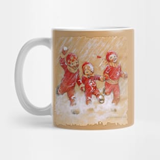 Children playing in the snow Mug